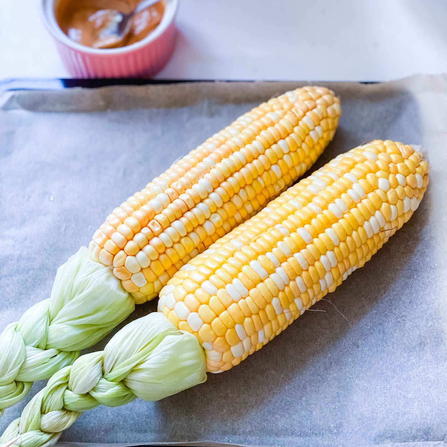 Miso Grilled Corn - step 1