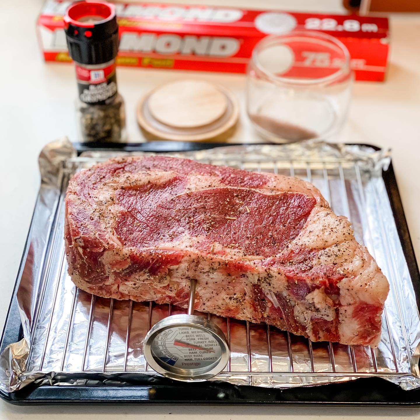 Reverse sear steak 先烤後煎慢烤肉眼扒 (不使用慢煮棒) - step 2