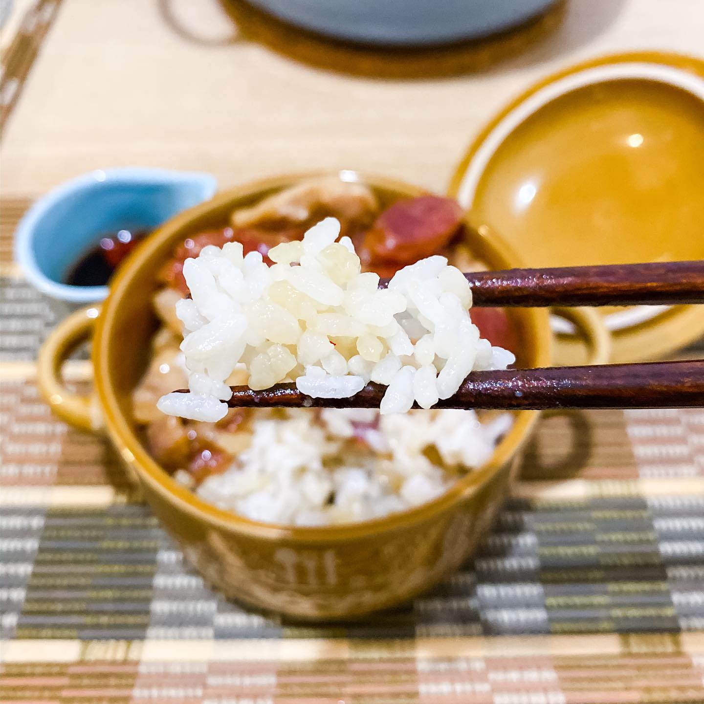 Steamed Rice with Chinese Sausage - step 1